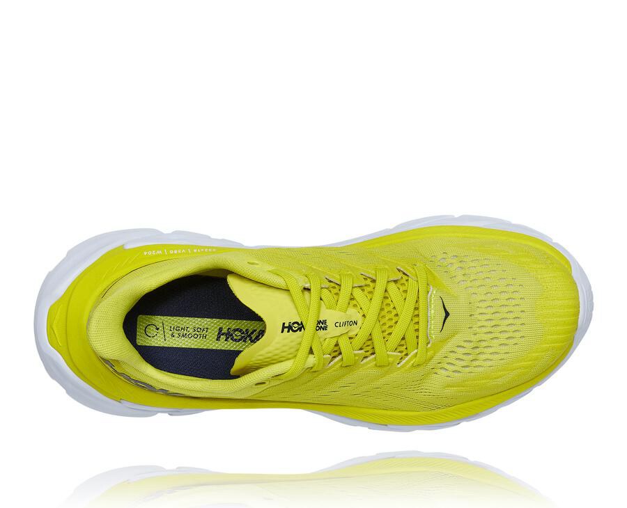 Hoka One One ランニングシューズ レディース 蛍光 - クリフトン 縁 - HI6201458